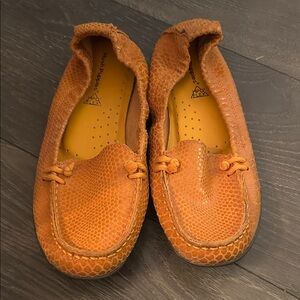 Hush Puppies Textured Orange Moccasins